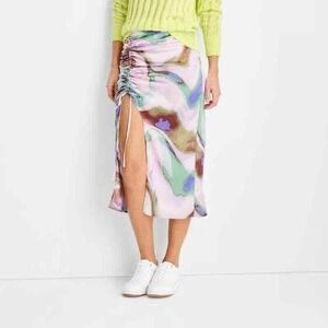 🌸Future Collective Size 8 Gabriella Karefa-Johnson Curved Hem Midi Skirt
